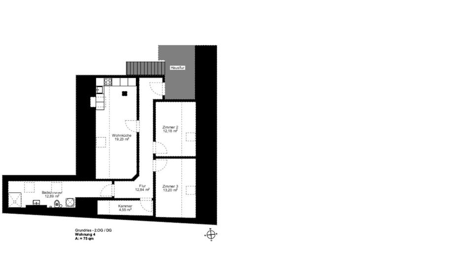 Dachgeschoßwohnung Löwenberger Land - 2.5 Zimmer, 79 m&sup2;, 710&euro; | Angebot:24954547