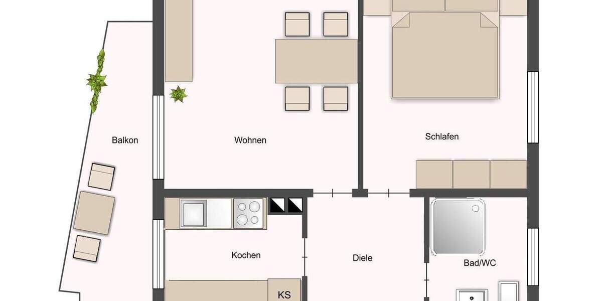 Etagenwohnung Waiblingen - 2 Zimmer, 39 m&sup2;, 145.000&euro; | Angebot:25532029