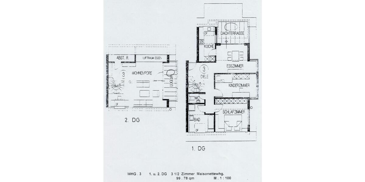 Maisonettenwohnung Aalen Dewangen - 3.5 Zimmer, 100 m&sup2;, 340.000&euro; | Angebot:26991366