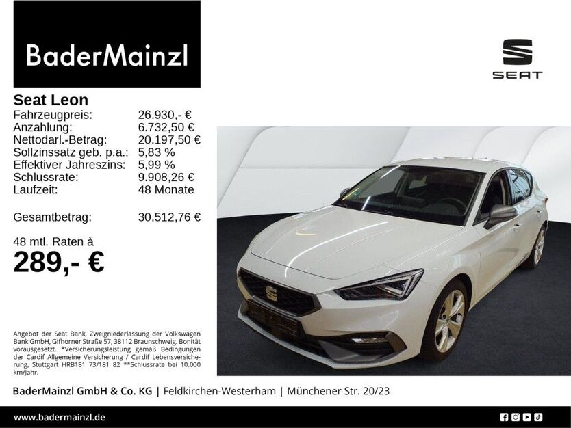 Seat Leon 23.900 km 26.930 € Feldkirchen/Westerham 83620