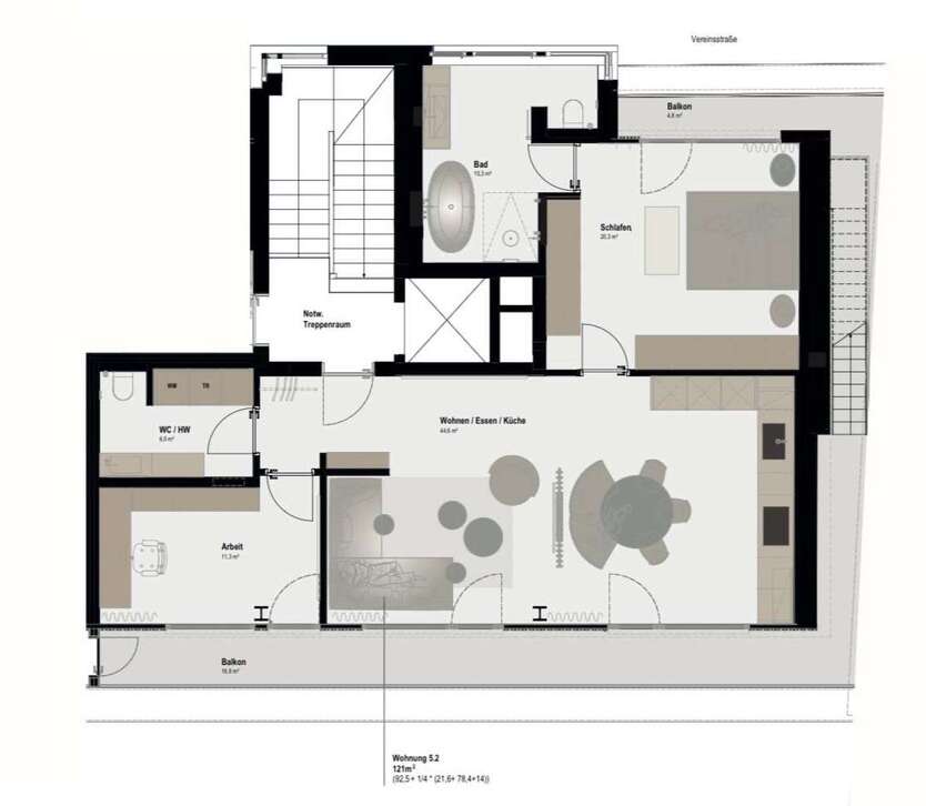 Wohnung zum Mieten in Aachen 2.093,30 € 121 m² 3 zimmer