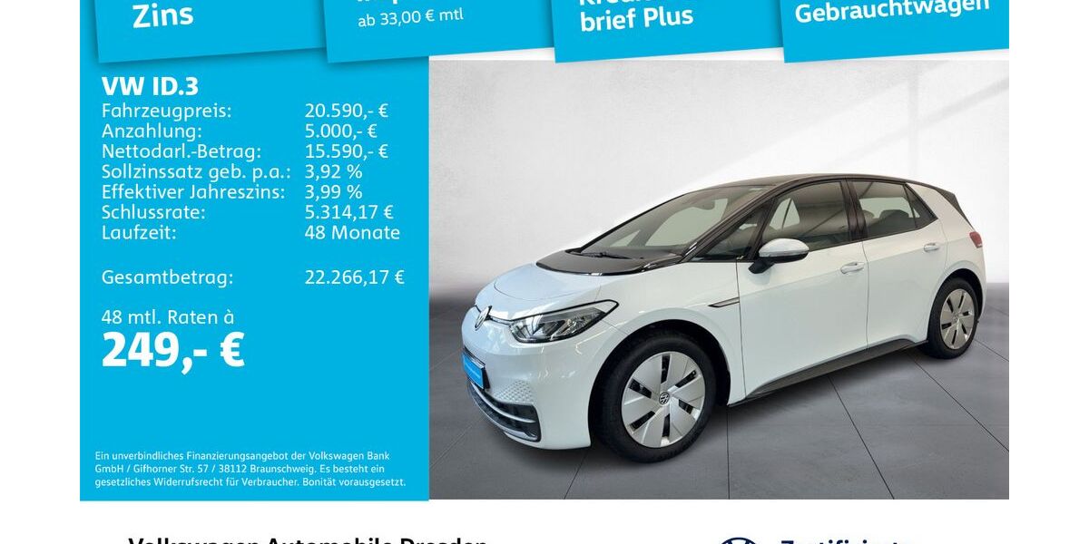 VW ID.3 22.481 km 18.980 &euro; Dresden 01169