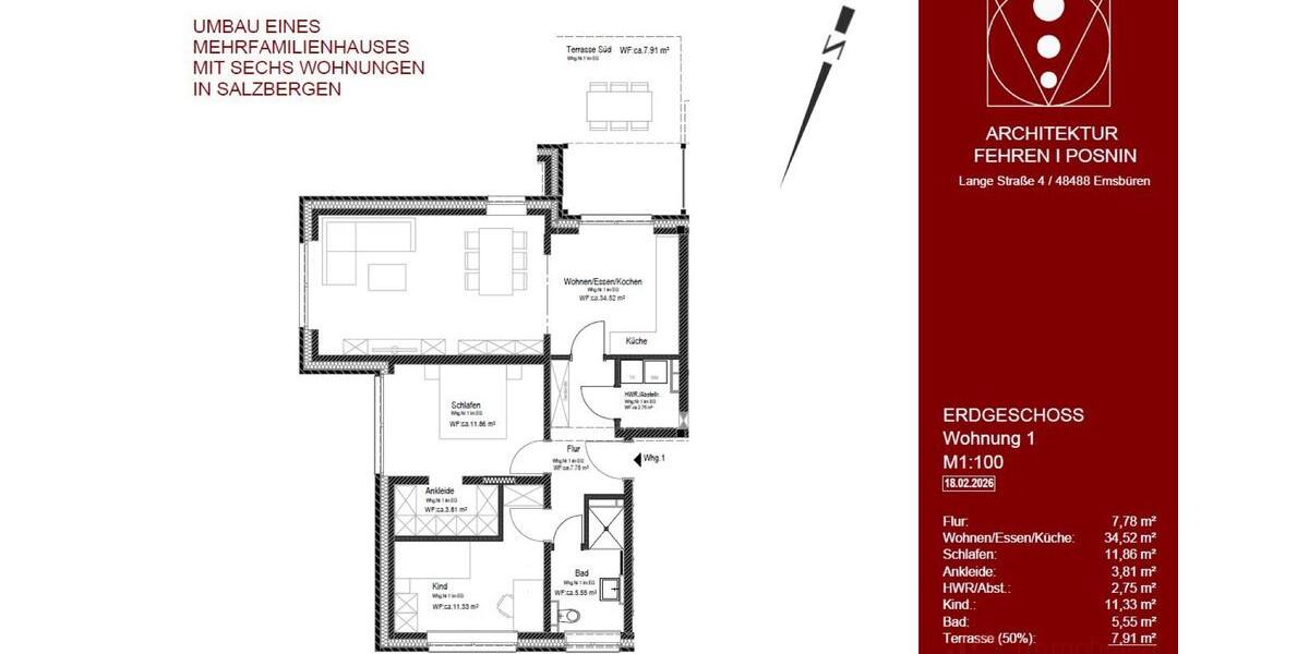 Erdgeschoßwohnung Salzbergen - 3 Zimmer, 86 m&sup2;, 815&euro; | Angebot:26133173