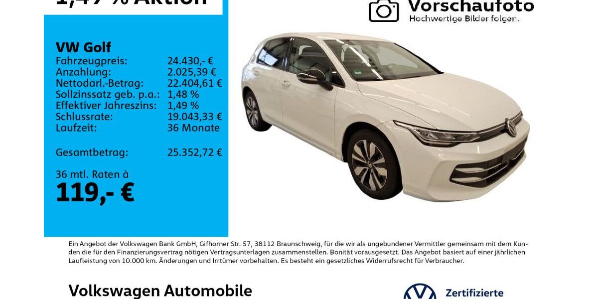 VW Golf 19.623 km 23.830 &euro; Leipzig 04178
