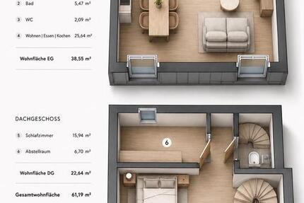 Wohnung Augsburg Bergheim - 3 Zimmer, 62 m&sup2;, 364.000&euro; | Angebot:27166698