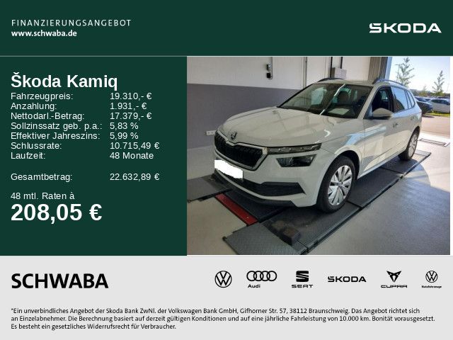 Skoda Kamiq 54.500 km 19.310 € Gersthofen 86368