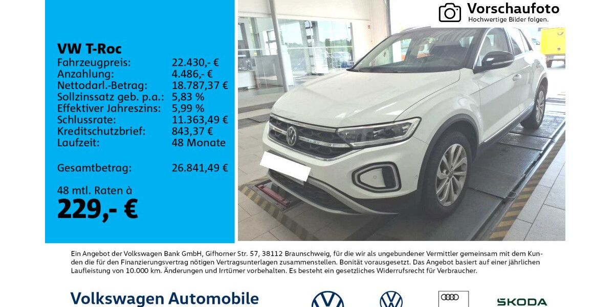 VW T-Roc 57.685 km 22.430 &euro; Leipzig 04277