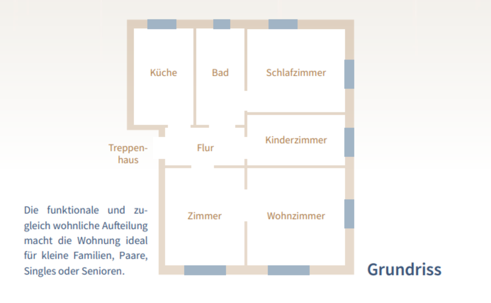 Etagenwohnung Jena Kernberge - 4 Zimmer, 68 m&sup2;, 289.000&euro; | Angebot:26828477