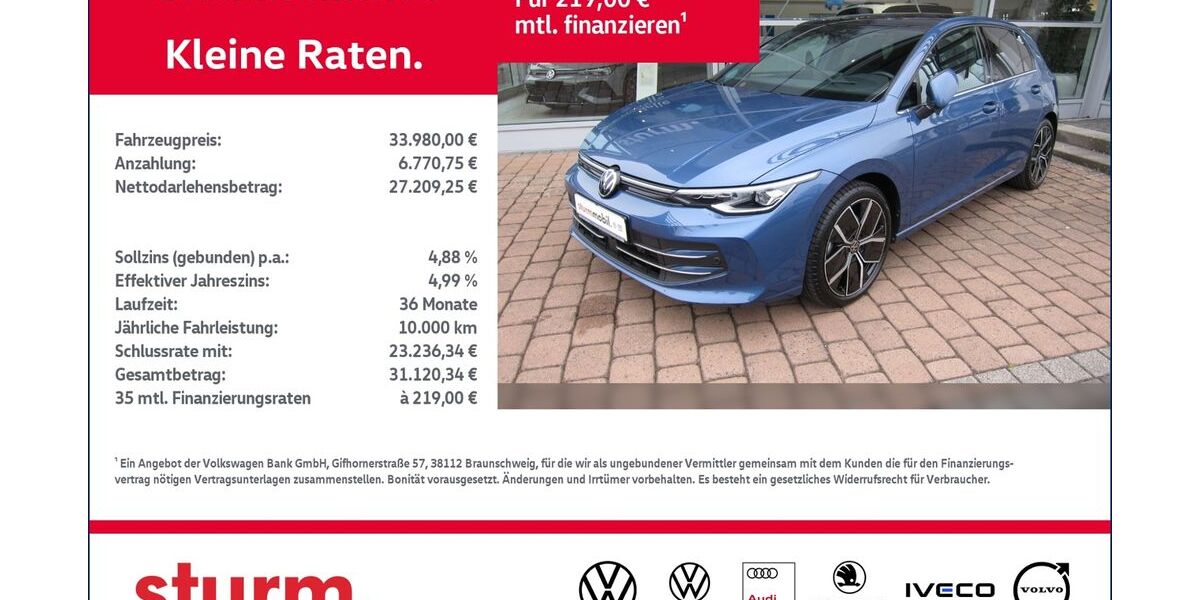 VW Golf 10.948 km 33.980 &euro; Altenkirchen 57610