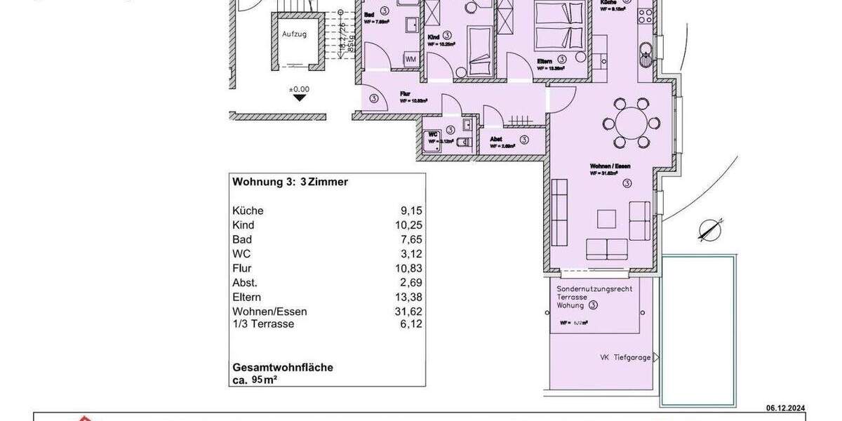 Etagenwohnung Unterlauchringen - 3 Zimmer, 95 m&sup2;, 422.750&euro; | Angebot:25696630