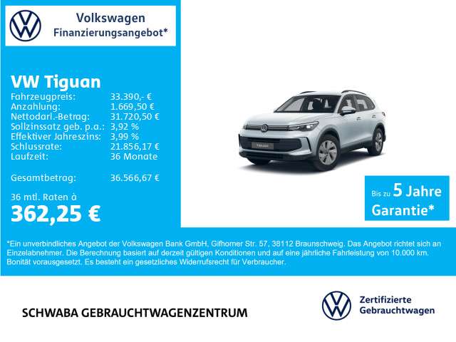VW Tiguan 10.100 km 33.390 &euro; Gersthofen 86368