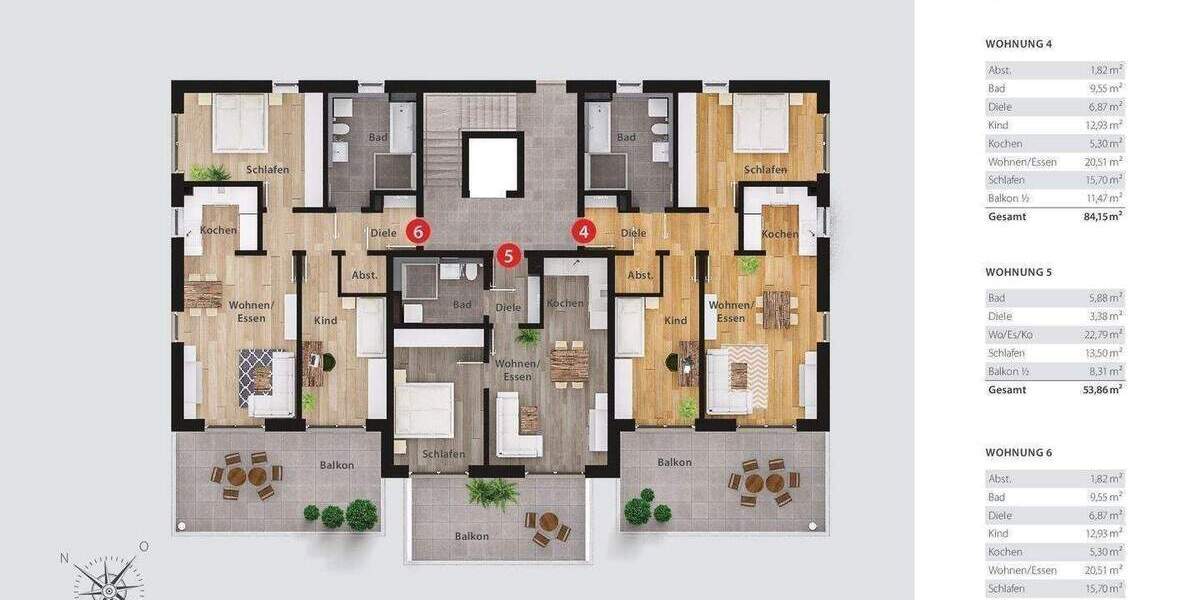 Etagenwohnung Schwandorf Kruckental - 3 Zimmer, 107 m&sup2;, 499.500&euro; | Angebot:26204215