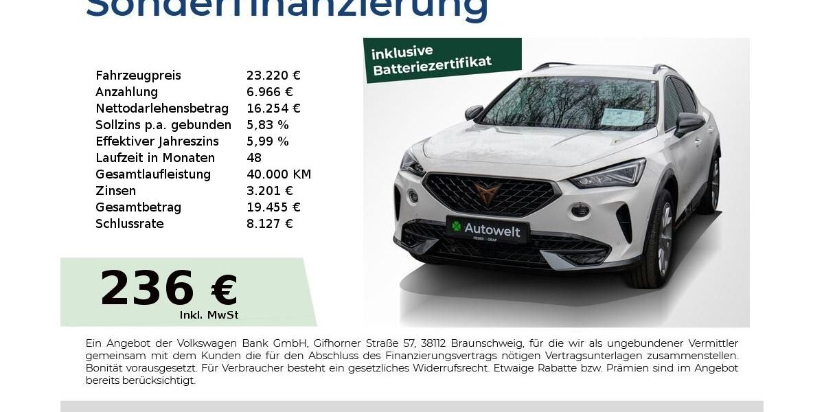 Cupra Formentor 29.450 km 22.740 &euro; Nürnberg 90431