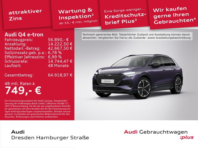 Audi Q4 e-tron 3.294 km 56.890 € Dresden 01067
