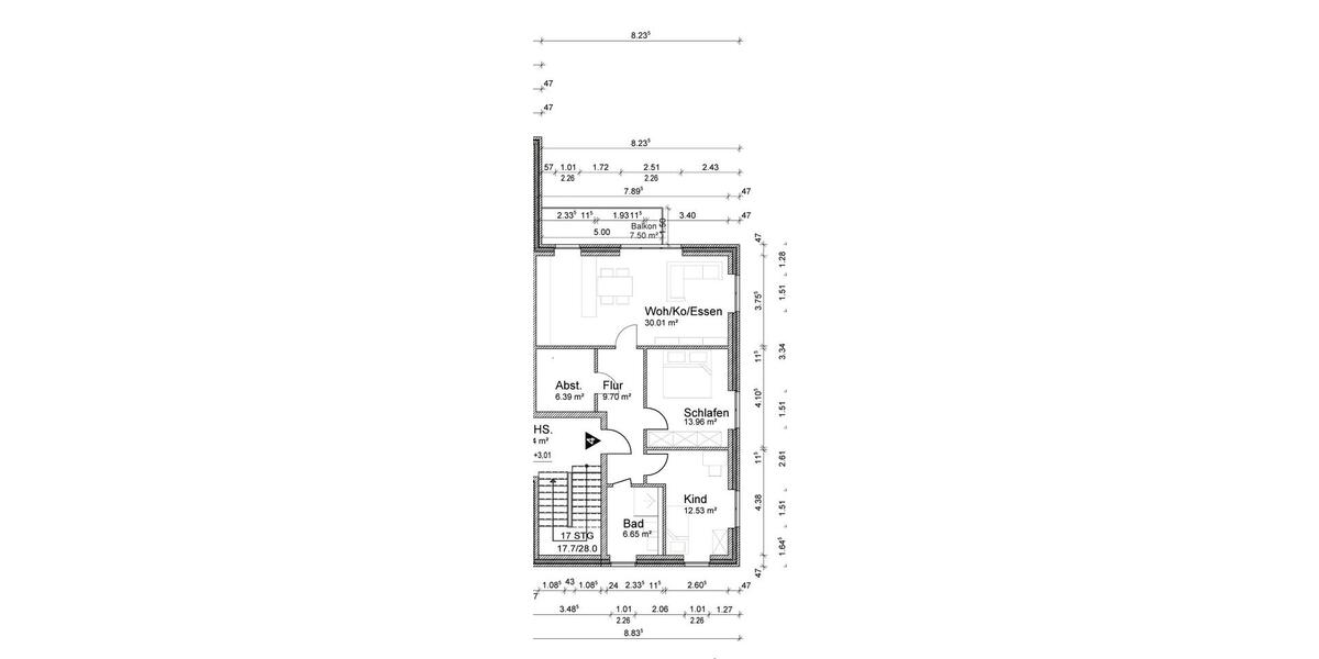 Etagenwohnung Hammah - 3 Zimmer, 82 m&sup2;, 1.209&euro; | Angebot:26420461