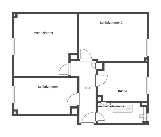 Etagenwohnung Kaiserslautern - 3 Zimmer, 66 m&sup2;, 719&euro; | Angebot:26592755