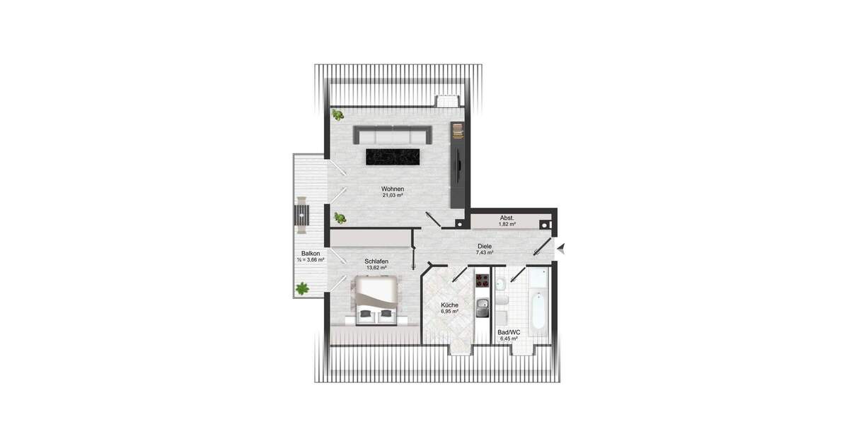 Ruhige 2 Zi.-Dachgeschosswohnung in Zentrumsnähe von Penzberg 2 zimmer