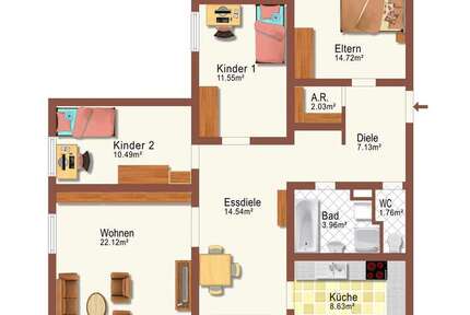 Wohnung zum Kaufen in Blaustein 225.000 € 100.22 m²