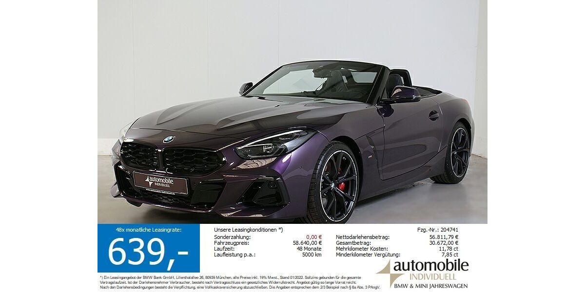 BMW Z4 M40 1.500 km 55.540 € Paderborn 33100
