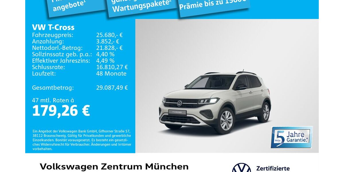 VW T-Cross 3.325 km 25.680 &euro; München 80687