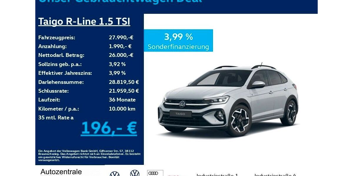 VW Taigo 6.600 km 27.990 &euro; Heiligenroth 56412