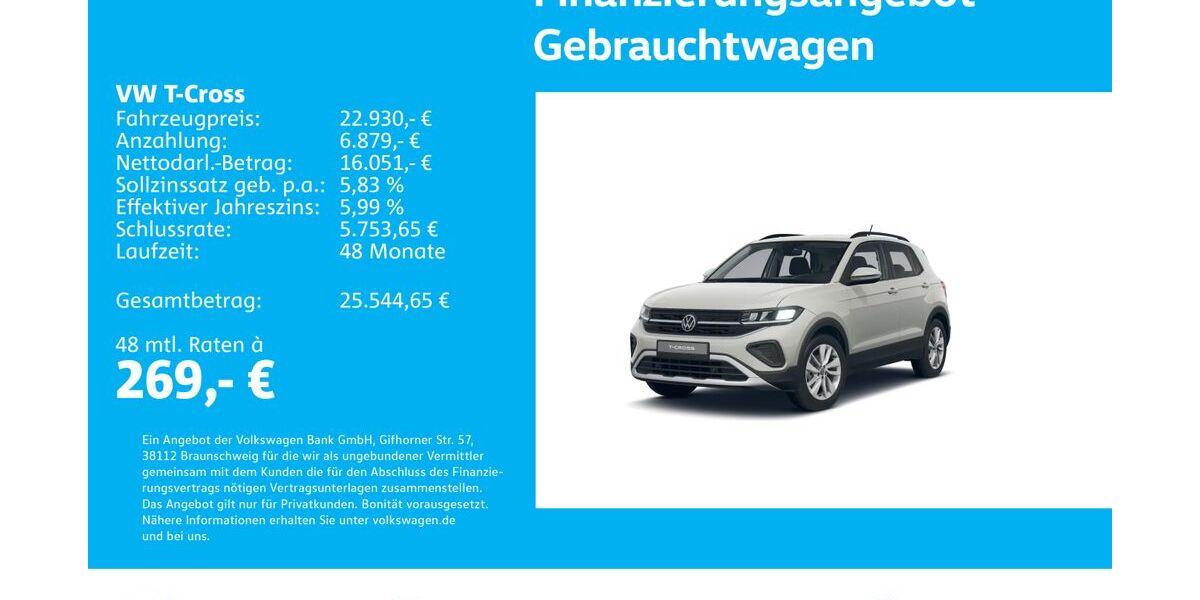 VW T-Cross 13.666 km 22.930 &euro; Stuttgart-Feuerbach 70469