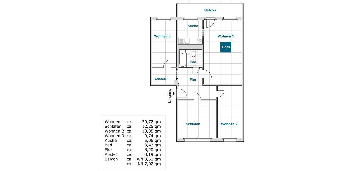Sofort bezugsfertig: 4-Zimmerwohnung mit Balkon und Aufzug im 2.OG! 4 zimmer