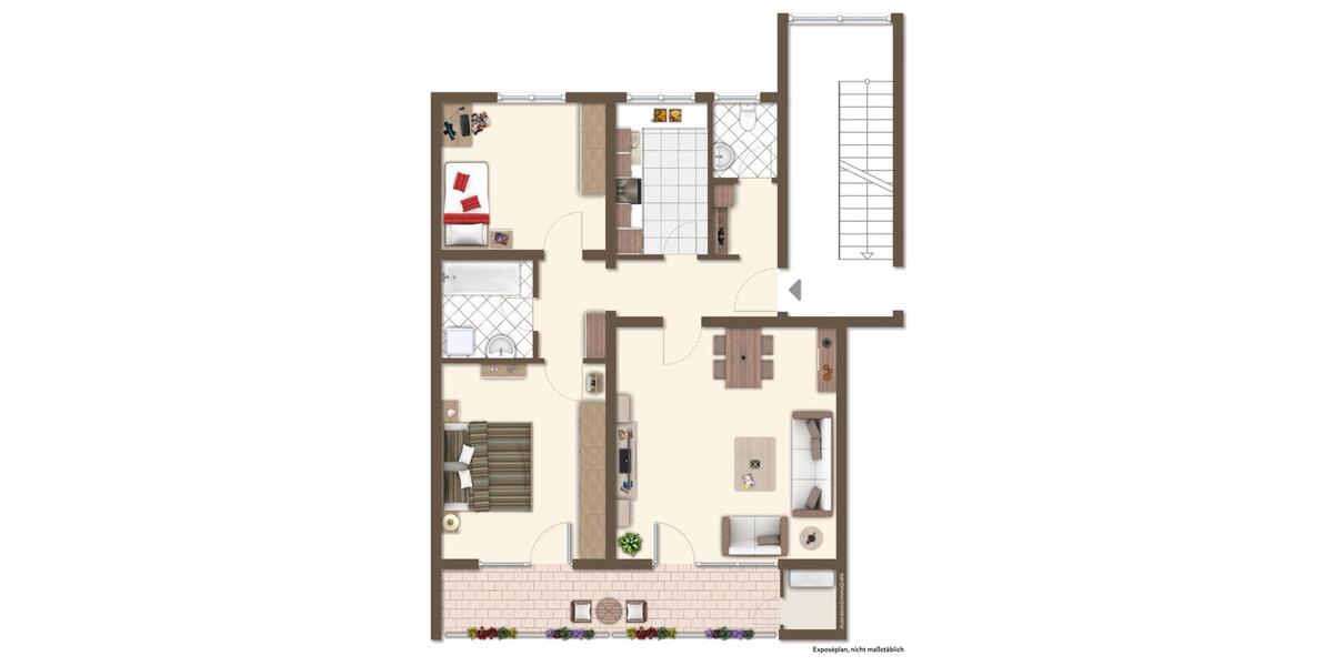 Etagenwohnung Rangendingen - 3 Zimmer, 80 m&sup2;, 1.040&euro; | Angebot:26039738