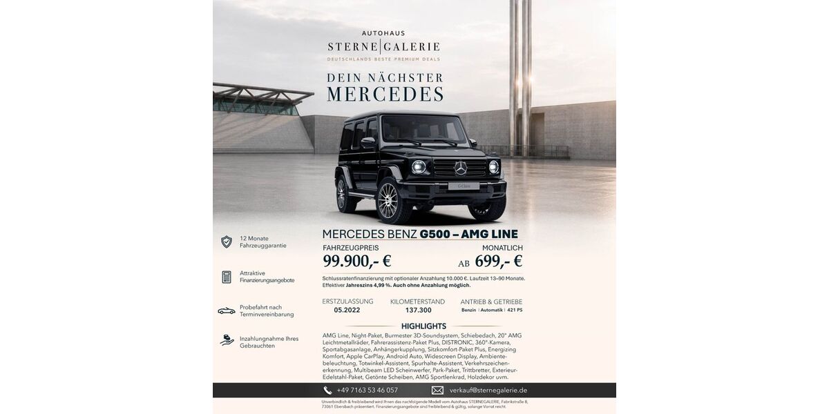 Mercedes-Benz G 500 137.300 km 99.900 &euro; Ebersbach an der Fils 73061