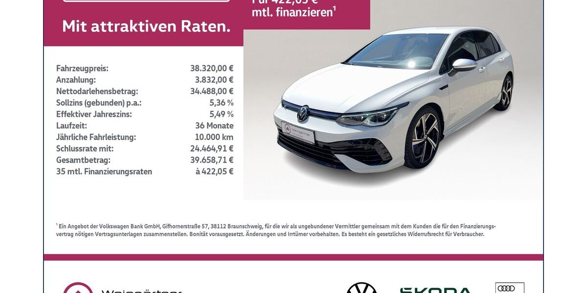 VW Golf 19.950 km 38.320 &euro; Miesbach 83714