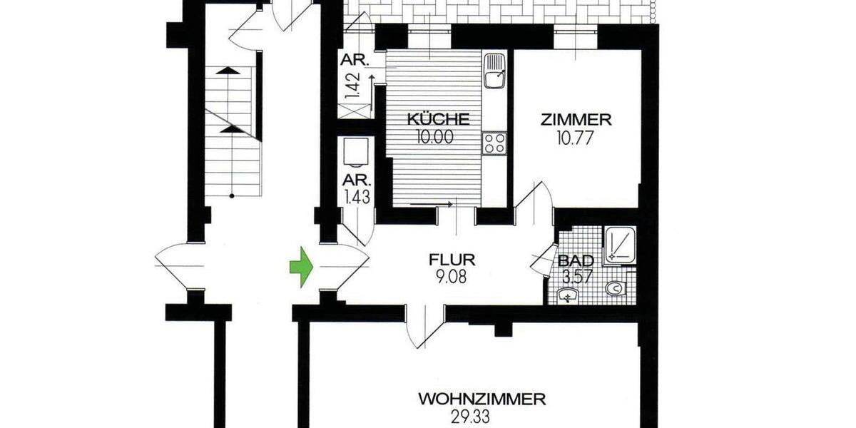 Erdgeschoßwohnung Bremerhaven Geestemünde - 2 Zimmer, 72 m&sup2;, 499&euro; | Angebot:26295569
