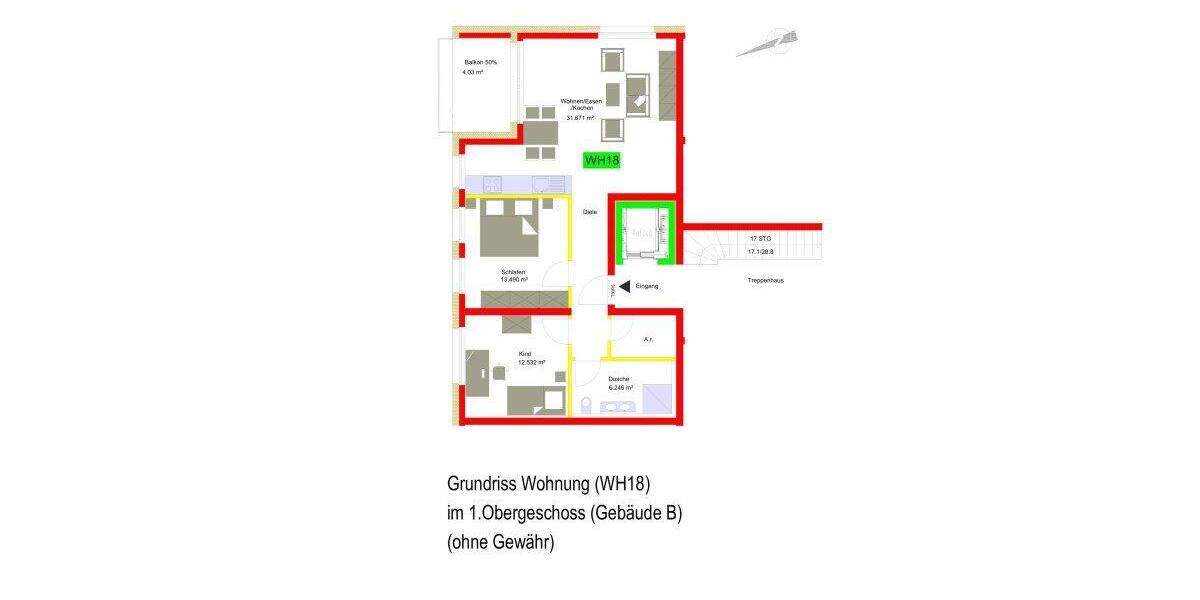 Etagenwohnung Konz Könen - 3 Zimmer, 66 m&sup2;, 261.360&euro; | Angebot:26815849
