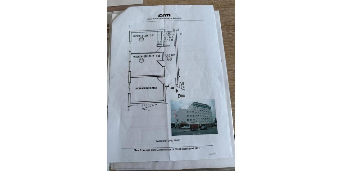Etagenwohnung Gießen Wieseck - 2 Zimmer, 60 m&sup2;, 129.000&euro; | Angebot:25175055