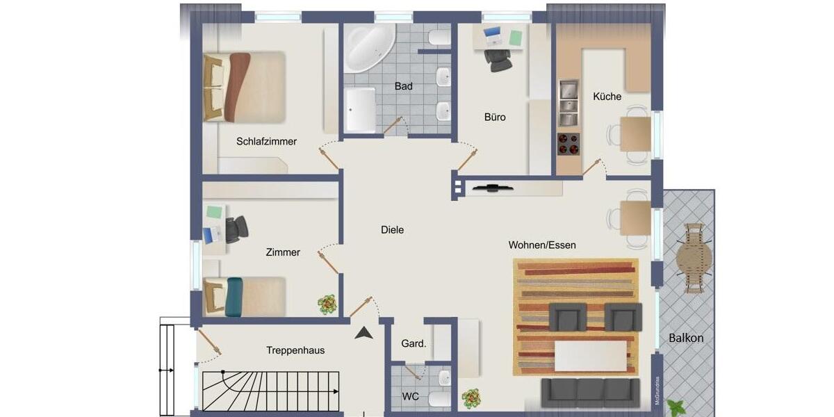 Etagenwohnung Dipperz - 4 Zimmer, 120 m&sup2;, 1.200&euro; | Angebot:22637265
