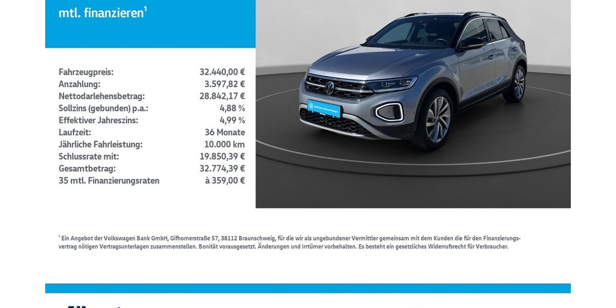 VW T-Roc 32.500 km 32.440 &euro; Mühlhausen/Thüringen 99974