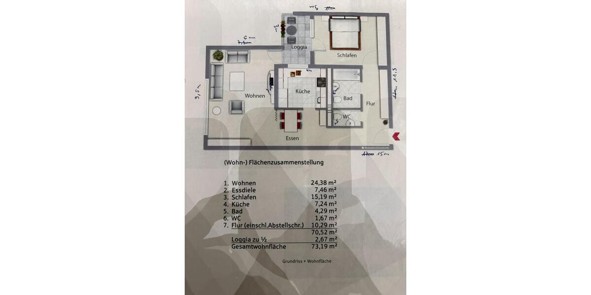 Etagenwohnung Fürth Atzenhof - 2 Zimmer, 73 m&sup2;, 289.000&euro; | Angebot:27028986