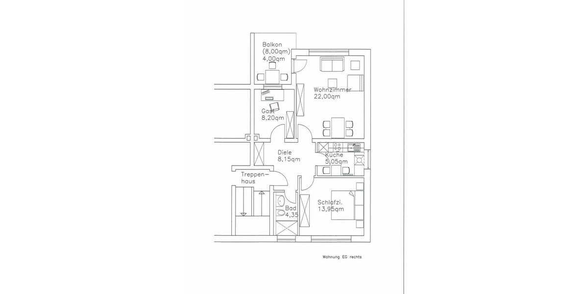 Erdgeschoßwohnung Glücksburg (Ostsee) - 2.5 Zimmer, 66 m&sup2;, 688&euro; | Angebot:24778677