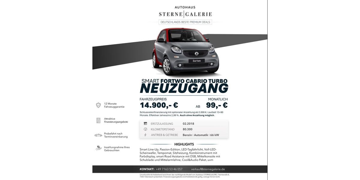 Smart ForTwo 80.300 km 14.900 &euro; Ebersbach an der Fils 73061