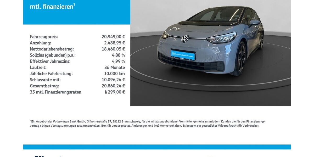 VW ID.3 39.330 km 20.949 &euro; Nordhausen 99734