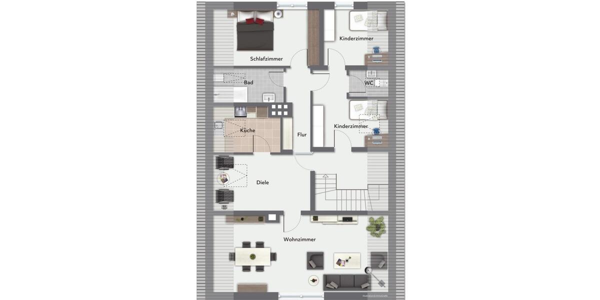 Dachgeschoßwohnung Gütersloh - 4 Zimmer, 90 m&sup2;, 800&euro; | Angebot:25087057