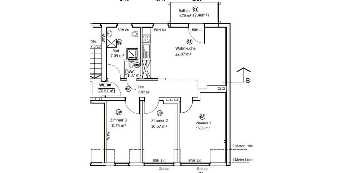 Dachgeschoßwohnung Magdeburg Beyendorf-Sohlen - 3.5 Zimmer, 76 m&sup2;, 684&euro; | Angebot:25404735