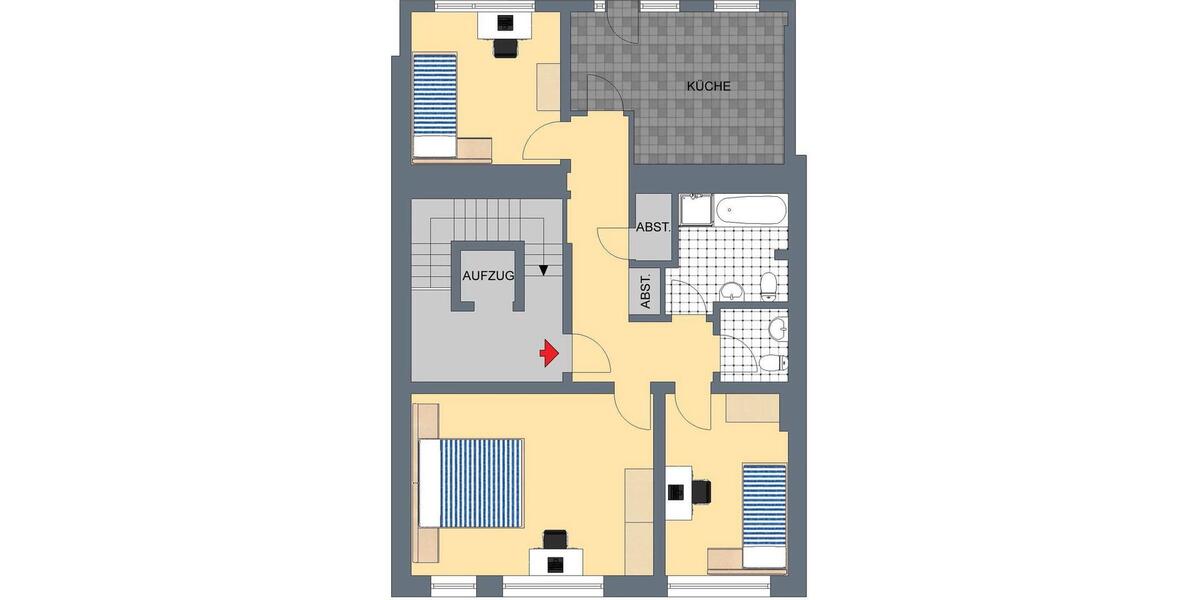 Etagenwohnung Siegburg - 3 Zimmer, 105 m&sup2;, 1.196&euro; | Angebot:26661795