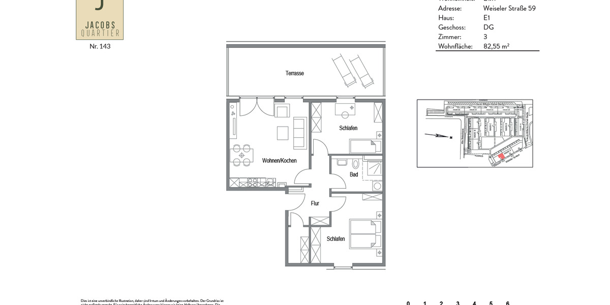 Dachgeschoßwohnung Butzbach - 3 Zimmer, 83 m&sup2;, 970&euro; | Angebot:25647132