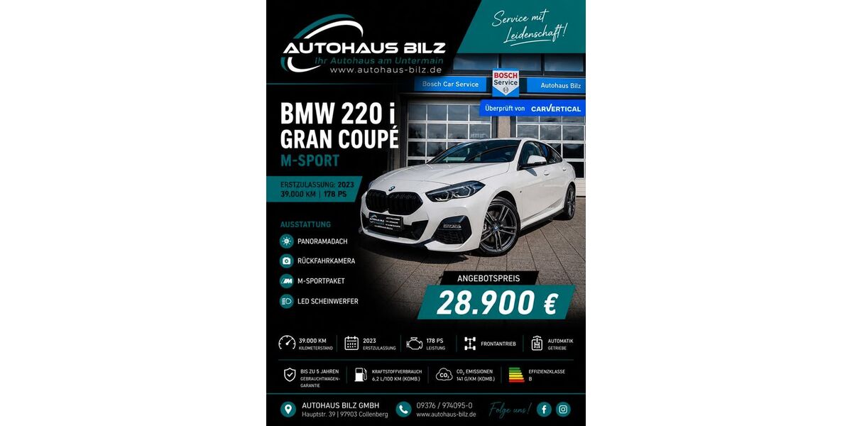 BMW 220 Gran Coupé 39.000 km 28.900 &euro; Collenberg 97903