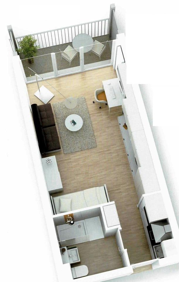 Etagenwohnung Regensburg Ganghofersiedlung - 1 Zimmer, 30 m&sup2;, 219.000&euro; | Angebot:27291345