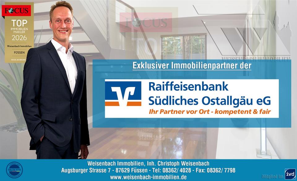 Villa Füssen - 5 Zimmer, 242 m&sup2;, 3.000&euro; | Angebot:26335951