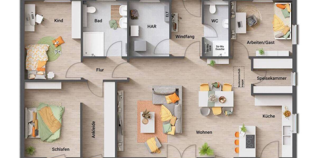 Bungalow Habichtswald Dörnberg - 6 Zimmer, 139 m&sup2;, 373.790&euro; | Angebot:25738089