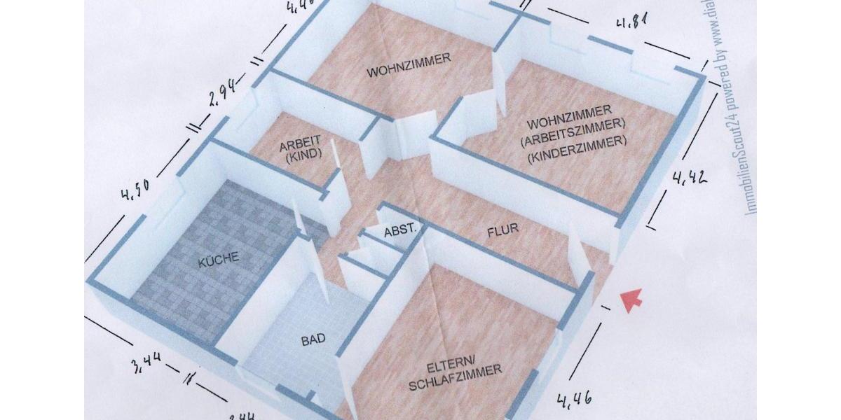 Erdgeschoßwohnung Wangerland - 4 Zimmer, 103 m&sup2;, 650&euro; | Angebot:26399682