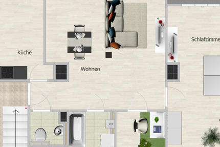 Erstbezug nach Kernsanierung: wunderschöne 2,5- Zimmer Wohnung zimmer