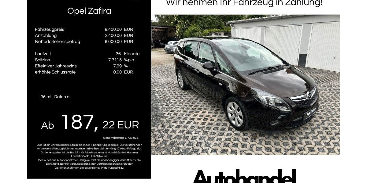 Opel Zafira 119.759 km 8.400 &euro; Trier 54295